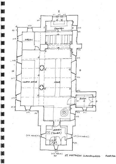 Llanelwedd Church plan