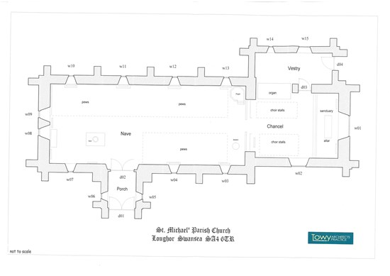 St Mchael's Church Loughor Plan