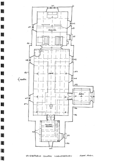 Llanstephan  Church plan